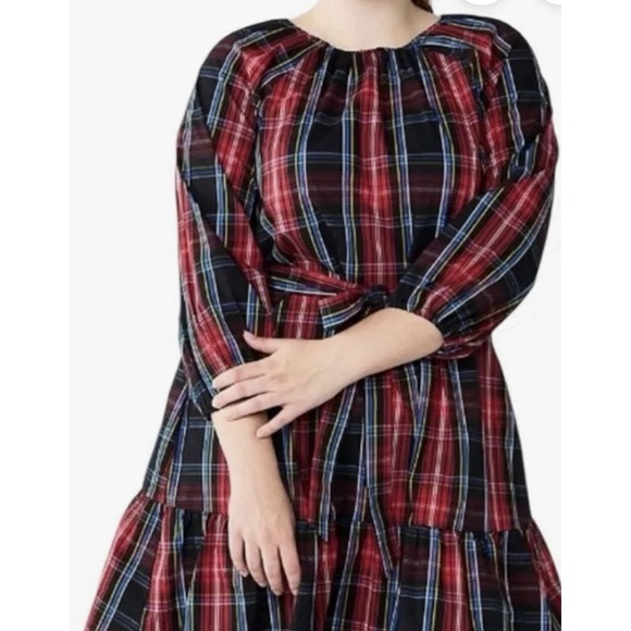 Draper James Dresses & Skirts - Draper James RSVP Tiered Red And Black Christmas Dress With‎ Bow